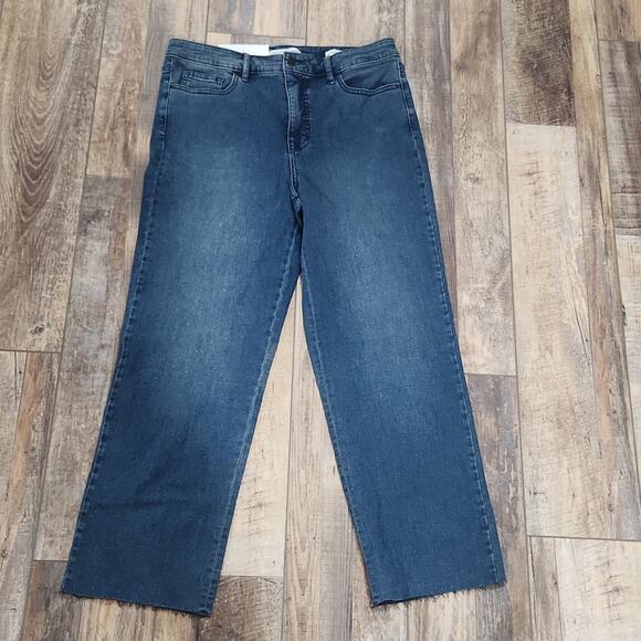 Social Standard By Sanctuary 5 Pocket High Rise Crop Straight Jeans 12 NWT - Picture 1 of 12